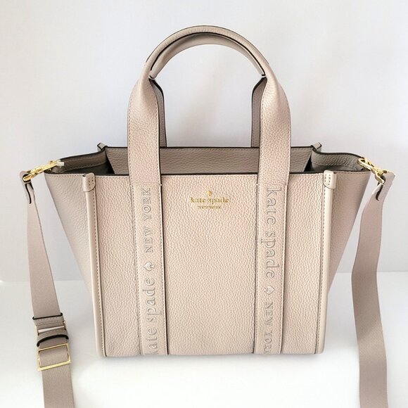 Kate Spade KL935 Kip Pebbled Leather Small Tote Bag Handbag Cozy Grey - Picture 2 of 7